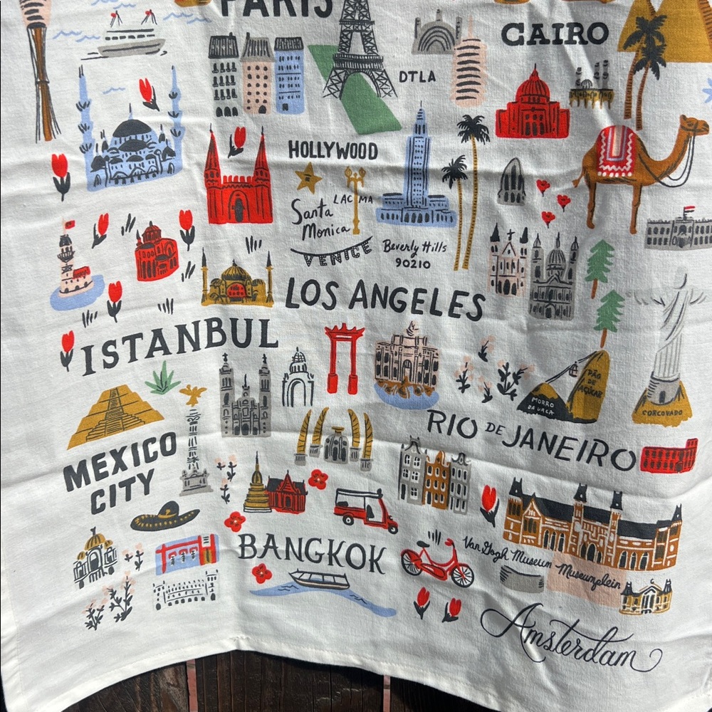 NEW Rifle Paper Co. Bon Voyage Tea Towel RARE - Picture 9 of 17